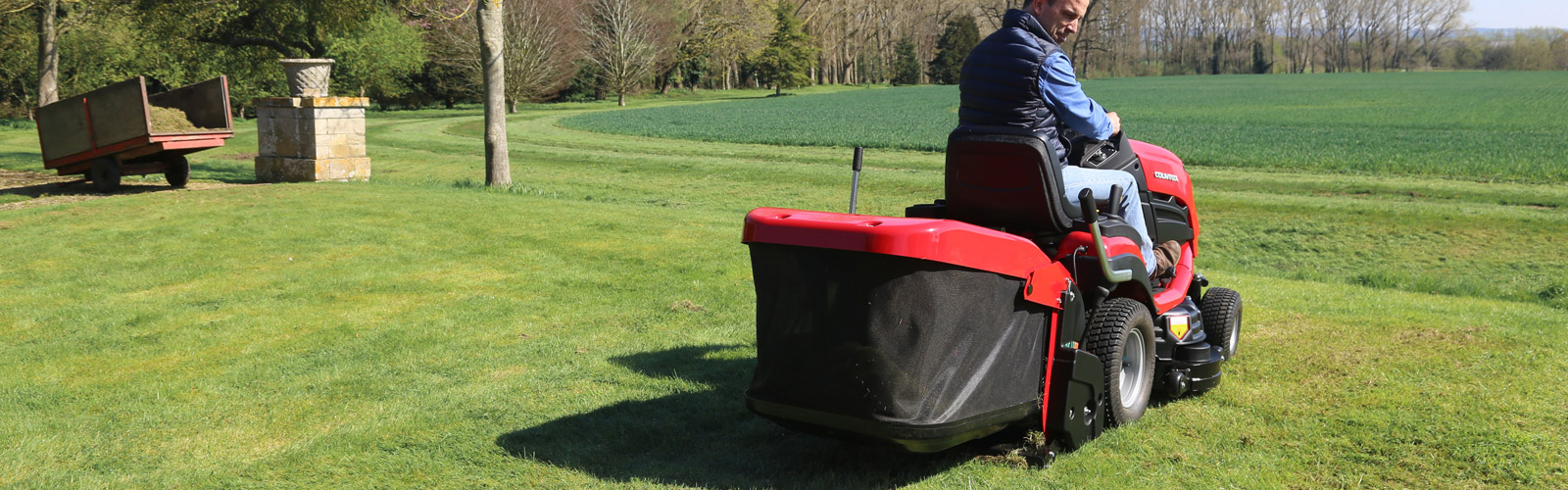 Countax lawn garden tractor mower accessory scarifier brush cassette in use