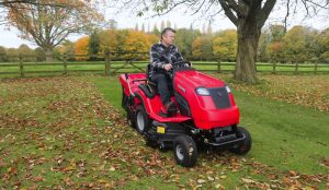 Countax C Series with PGC+ collecting leaves in the autumn